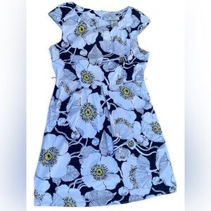 Vintage dBy Ltd size 14  Floral High-Low Dress with Yellow Accents